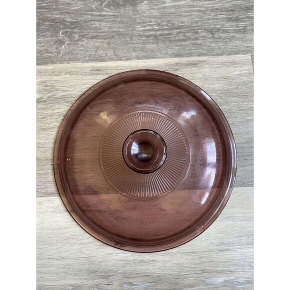 Pyrex Corning Visions Cranberry 10" Heavy Glass Lid ONLY Replacement - Picture 2 of 4